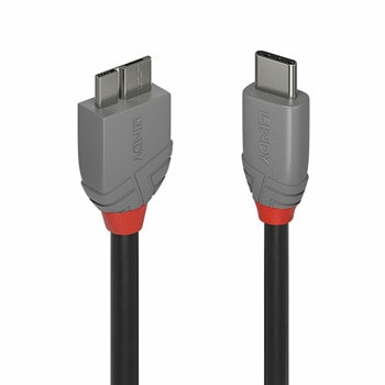 Кабел Lindy Anthra Line, от USB-C(м) към USB Micro-B 3.0(м), 1m, черен | JAR Computers Lindy Anthra Line LNY-36621
