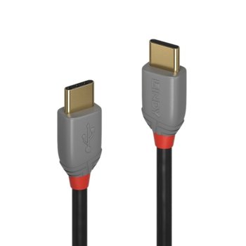 Кабел Lindy Anthra Line, от USB Type-C 2.0 (м) към USB Type-C 2.0 (м), 3.0 м, 60W, черен | JAR Computers USB C 2.0 (м) към USB C 2.0 (м) 3.0 м LNY-36873