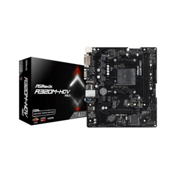 Дънна платка ASRock A320M-HDV R3.0, A320, AM4, DDR4, PCI-E, 4x SATA 6Gb/s, 1x Ultra M.2 socket, 4x USB 3.1 Gen 1, Micro ATX | JAR Computers ASROCK A320M-HDV R3.0 /AM4