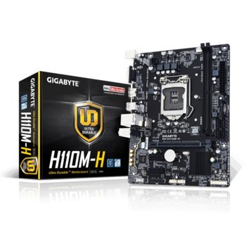 Дънна платка Gigabyte GA-H110M-H, H110, 1151, DDR4, PCI-E(HDMI&D-Sub), 4x SATA 6Gb/s, 4 x USB 3.0, Micro ATX | JAR Computers Gigabyte GA-H110M-H