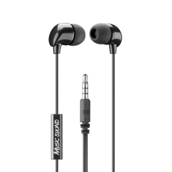 Слушалки Cellularline Music Sound, AUX, микрофон, черни | JAR Computers Cellularline Music Sound 3.5 mm Черни