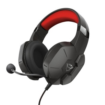 Слушалки Trust GXT 323 Carus, микрофон, AUX, гейминг, мрежести подложки, регулируема лента за глава, гъвкав микрофон, черни | JAR Computers Trust GXT 323 Carus 23652