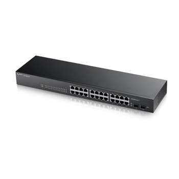 Суич ZyXEL GS1900-24 v2 (GS1900-24-EU0102F), 1000Mbps, 26 порта, 24x 10/100/1000 BASE-T, 2x SFP | JAR Computers ZyXEL GS1900-24 v2 GS1900-24-EU0102F