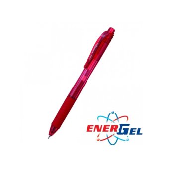 Ролер Pentel Energel BLN105, червен цвят на писане, дебелина на линията 0.7 mm, гел, червен, цената е за 1бр. (продава се в опаковка от 12бр.) | JAR Computers Pentel Energel BLN105