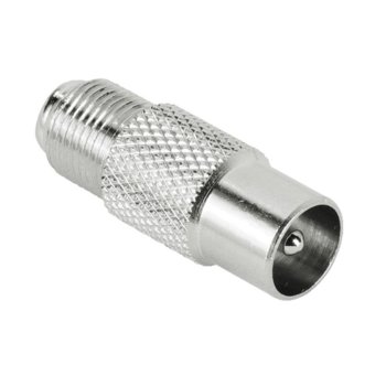 Адаптер HAMA 43456, от F конектор(ж) към коаксиален(м), метален корпус | JAR Computers Адаптер HAMA 43456