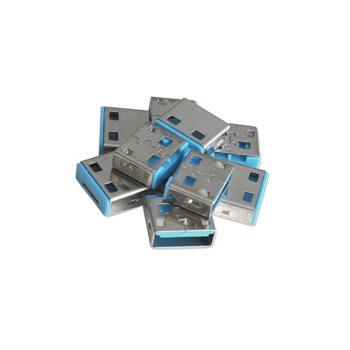 Блокери LINDY 40462, за системата за заключване Lindy, за USB Type A портове, 10x блокера, сини | JAR Computers LINDY USB Port Blocker Blue (without key) 40462