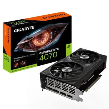 Видео карта Nvidia GF RTX 4070, 12GB, Gigabyte WINDFORCE 2x OC V2, PCI-E 4.0, GDDR6, 192-bit, DisplayPort, HDMI | JAR Computers Gigabyte GeForce RTX 4070 WINDFORCE 2X OC V2 12G
