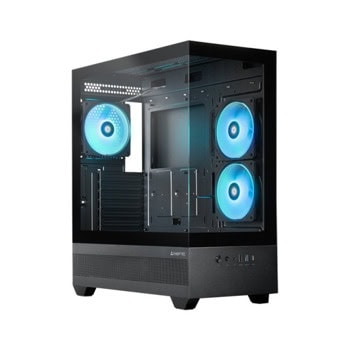 Кутия Chieftec Vista, ATX/mATX/Mini-ITX, 1x USB 3.0, 1x USB 3.0, 3x 120mm ARGB вентилатора, с прозорец, черна, без захранване | JAR Computers Chieftec Vista GT-01B-OP