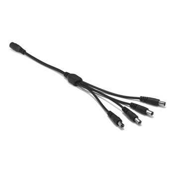 Захранващ кабел сплитер DeTech, от 5.5x2.1(ж) към 4x 5.5x2.1(м), 0.4m, черен | JAR Computers DeTech 5.5x2.1 M/ Fx4 0.4m df18365