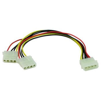 Захранващ кабел VCom, 4pin Molex(м) към 2x 4pin Molex(ж), 0.15m | JAR Computers VCom 1x molex (m) to 2x molex (f) Y cable CE302-0.