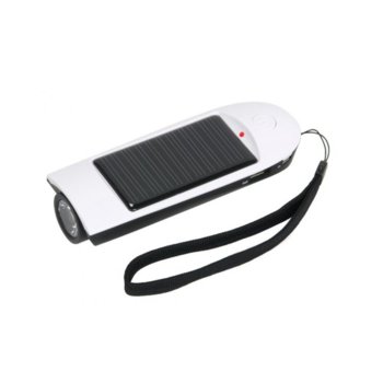 Bъншна батерия/power bank A-solar Travel Pal AS103, 800 mAh, фенерче и аларма, USB изход, cоларна, бяла | JAR Computers A-solar Travel Pal AS103 бяла