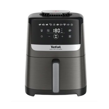 Фритюрник с горещ въздух Tefal Easy Fry Silence Coal, 5 л. вместимост, незалепващо покритие, функция размразяване, 10 програми, 1400W | JAR Computers Tefal Easy Fry Silence Coal EY551HE0