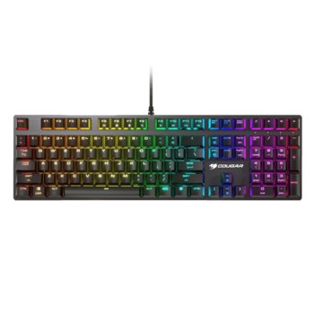 Клавиатура Cougar Vantar MX, гейминг, червени суичове, механична, RGB, черна, USB image