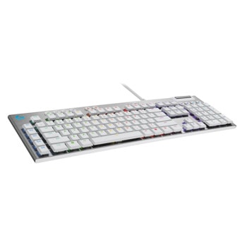Клавиатура Logitech G815, геймърска, механична, tactile суичове, RGB подсветка, нископрофилни клавиши, US layout, бяла, USB | JAR Computers Logitech G815 US tactile switches white 920-011359