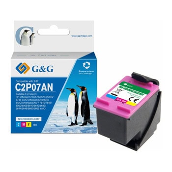 Касета за HP Envy 7640/OfficeJet 200/OfficeJet 5746/OfficeJet 8045 - Cyan/Magenta/Yellow - 62CLXL - G&G - Неоригинална, Заб.: 600 брой копия | JAR Computers Касета за HP 62CLXL