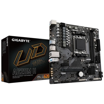 Дънна платка Gigabyte A620M H, A620, AM5, DDR5, PCIe 4.0 (HDMI&DP), 1x M.2, 4x SATA 6Gb/s, 2x USB 3.2 Gen 1, Micro ATX | JAR Computers Gigabyte A620M H