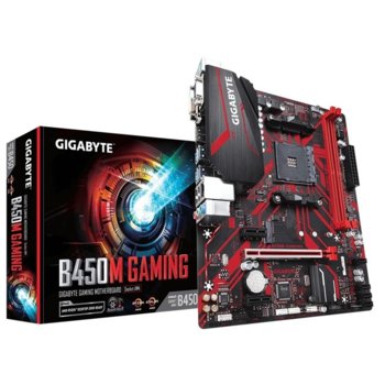 Дънна платка Gigabyte, GB B450M GAMING /AM4, B450, AM4, M2, 4 x SATA 6Gb/s, PCIe ( 1 x DVI-D/1 x HDMI/4 x USB 3.1 Gen 1/2 x USB 2.0/1 x RJ-45/3 x audio jacks), Micro ATX | JAR Computers Gigabyte B450M GAMING /AM4