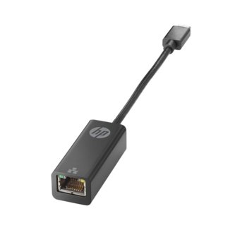 Мрежови адаптер, HP V7W66AA, от USB Type C(м) към RJ-45(ж), черен | JAR Computers HP USB-C to RJ45 Adapter V7W66AA