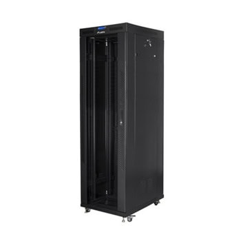 Комуникационен шкаф Lanberg FF01-8842-12BL, 19", 42U, 212.2 x 80 x 80 cm, товароносимост до 1200кг, термостат, черен | JAR Computers Lanberg FF01-8842-12BL