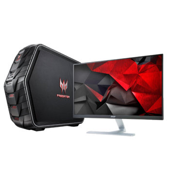 Настолен компютър Acer Predator G6-710(DT.B1DEX.018) в пакет с Монитор 23" Acer RT0 RT240Y, четири-ядрен Intel Core i7-6700K 4/4.2GHz, GeForce GTX 970 4GB, 8GB DDR4 RAM, 2TB HDD 7200rpm & 128GB SSD, 6x USB 3.0, клавиатура и мишка, Windows 10 | JAR Computers Acer Predator G6-710 DT.B1DEX.018 + UM.QR0EE.005
