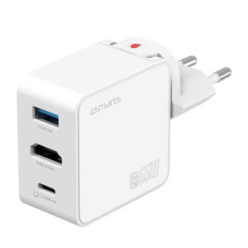 4smarts 3-in-1 gan flex travel 65w бял | JAR Computers 4smarts 3-in-1 gan flex travel 65w бял