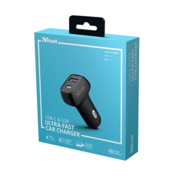 TRUST Qmax USB C+A Car Charger 23560