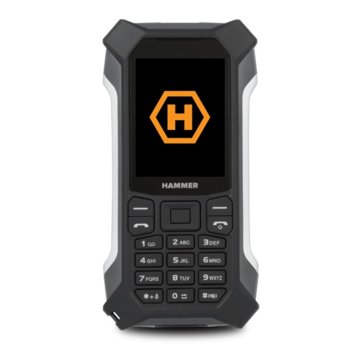 GSM myPhone Hammer Patriot (черен), поддържа 2 sim карти, 2.4" (6.09 cm) дисплей, 64MB Flash памет (+ microSD слот), 2 MPix камера, IP68 | JAR Computers Телефон myPhone Hammer Patriot