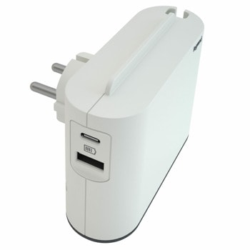 Разклонител Legrand 049401, 2 гнезда, 1x USB-C, 1x USB-A, бял | JAR Computers Legrand 049401