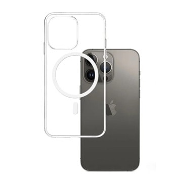 Калъф за Apple iPhone 15 Pro Max, хибриден (термополиуретан и поликарбонат), 3MK MagCase, удароустойчив, прозрачен | JAR Computers 3MK MagCase for iPhone 15 Pro Max