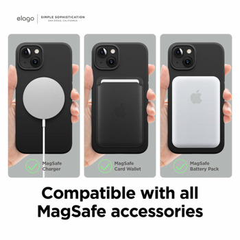 Soft Silicone MagSafe Case за iPhone 13 черен
