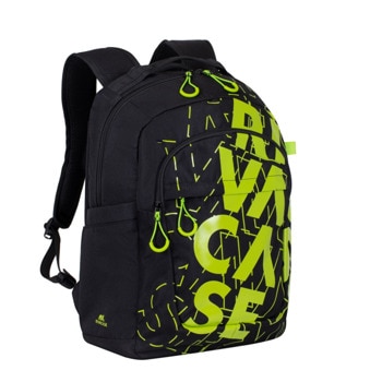 Раница за лаптоп Rivacase 5430 Black/Lime, до 15.6" (39.62 cm), полиестер, водоустойчивост, жълто-черна | JAR Computers Rivacase 5430 Black/lime