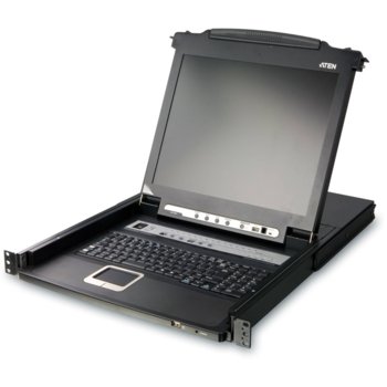 KVM суич ATEN CL5716M, от 1x SPHD-18(м), 1x USB A(ж) към 16x SPHD-15(ж), 1x USB A(ж), затварящ/въртящ се 17" (43.18 cm) LED дисплей, 1280x1024 резолюция, контрол до 512 компютъра чрез Daisy Chain или Cascading, 1 устройство | JAR Computers ATEN CL5716M KVM Switch