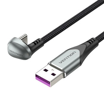 Кабел Vention COHHD, от USB A(м) към USB C(м), 0.5m, екраниран, 66W, черен | JAR Computers кабел vention usb a м to usb c м 0.5m