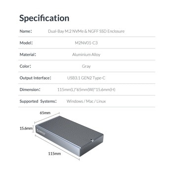 Orico M2NV01-C3-US-GY-BP