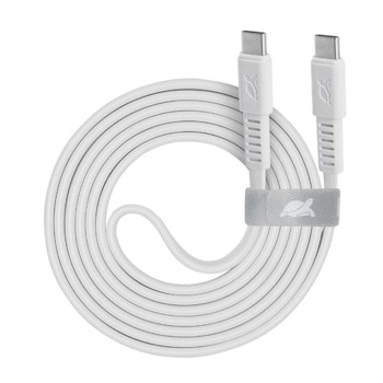 Кабел Rivacase PS6005WT12, от USB C(м) към USB C(м), 1.2m, бял | JAR Computers Rivacase PS6005WT12