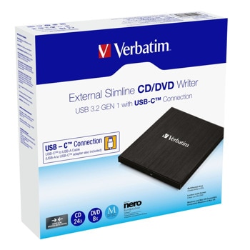 Verbatim Slimline CD/DVD Writer USB 3.2