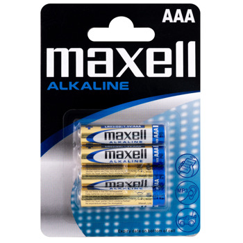Батерии алкални Maxell ААА, 1.5V, 4 бр. | JAR Computers Батерии 4x MAXELL Alkaline LR-03, 1.5V