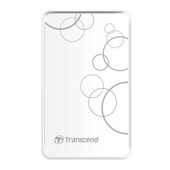Твърд диск 1TB Transcend StoreJet, бял, външен, 2.5" (6.35cm), USB 3.0, 3г.гаранция | JAR Computers Transcend StoreJet 2.5" 1TB A3, White