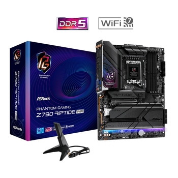 Дънна платка ASRock Z790 Riptide WiFi, Z790, LGA1700, DDR5, PCIe 5.0 (DP&HDMI)(CF), 5x M.2, 8x SATA 6Gb/s, 4x USB 3.2 Gen2 Type-A, 1x USB 3.2 Gen1 Type-C, ATX | JAR Computers Дънна платка ASRock Z790 Riptide WiFi