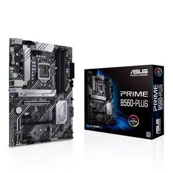 Дънна платка Asus PRIME B560-PLUS, B560, LGA1200, DDR4, PCI-E 4.0 (DP/HDMI/VGA), 6x SATA 6Gb/s, 2x M.2, 2x USB 3.2 Gen 2, ATX | JAR Computers Asus PRIME B560-PLUS