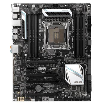 Дънна платка Asus X99-A, X99, LGA2011-v3, DDR4 3200(OC), PCI-E 3.0, (CFX&SLi), Lan1000, 8x SATA 6Gb/s RAID, 0,1,5,10, M.2 Socket 3, SATA Express, 6x USB 3.0, ATX | JAR Computers Asus X99-A