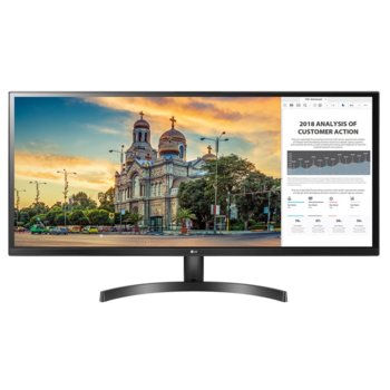 Монитор LG 34WK500-P, 34" (86.36 cm) IPS панел, UltraWide Full HD, 75Hz, 5 ms, 250cd/m2, HDMI | JAR Computers LG 34WK500-P
