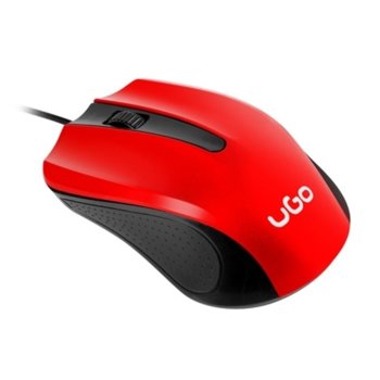 uGo Mouse UMY-1214 optical 1200DPI, Red-Black