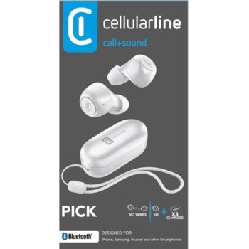 Cellularline Pick TWS Бели