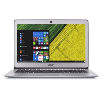 Лаптоп Acer Aspire Swift 3 (NX.GKBEX.021)(сребрист), двуядрен Skylake Intel Pentium 4405U 2.10 GHz, 14.0"(35.56 cm) HD Display, (HDMI), 4GB DDR4, 128GB SSD, 1x Type C, 1x USB 3.0, Windows 10, 1.50 kg | JAR Computers Acer Aspire Swift 3 Ultrabook NX.GKBEX.021