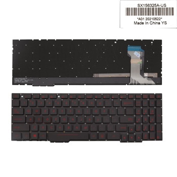 Клавиатура за лаптоп Asus, съвместима със серия ROG Strix GL553 GL553VD GL553VE, черна, без рамка, малък Enter, с подсветка | JAR Computers KBD for Asus ROG Strix GL553 GL553VD GL553VE