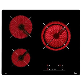 Стъклокерамичен плот за вграждане Teka TB 6310, 3 нагревателни зони, автоматично изключване за безопастност, независимо програмиране на всяка зона, индикатор за остатъчна топлина, черен | JAR Computers Teka TB 6310