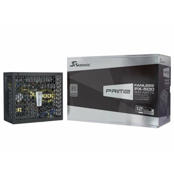 Захранване Seasonic Prime Fanless PX-500, 500W, Active PFC, 80+ Platinum, без вентилатор | JAR Computers Seasonic Prime Fanless PX-500
