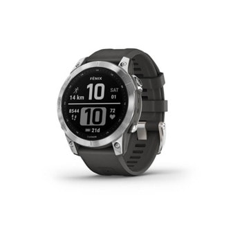 Смарт часовник Garmin fenix 7 Standard Edition, 1.3" (3.3 cm) сензорен дисплей, 16GB вградена памет, GPS, Bluetooth, ANT+, Wi-Fi, до 10 часа време за работа, компас, Multi-frequency позициониране, сив image
