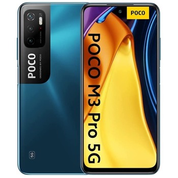 Смартфон Xiaomi Poco M3 Pro 5G (син), поддържа 2 sim карти, 6.5" (16.51 cm) IPS 90Hz дисплей, осемядрен MediaTek MT6833 Dimensity 700 5G 2.2GHz, 6GB RAM, 128GB Flash памет, 48.0 + 2.0 + 2.0 & 8MPix камери, Android | JAR Computers Xiaomi Poco M3 Pro 5G 6GB RAM 128GB Blue